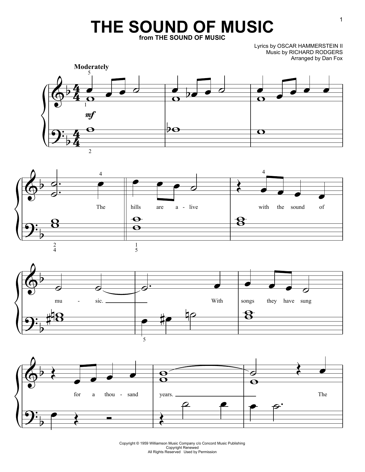 Rodgers & Hammerstein The Sound Of Music (arr. Dan Fox) sheet music notes and chords. Download Printable PDF.