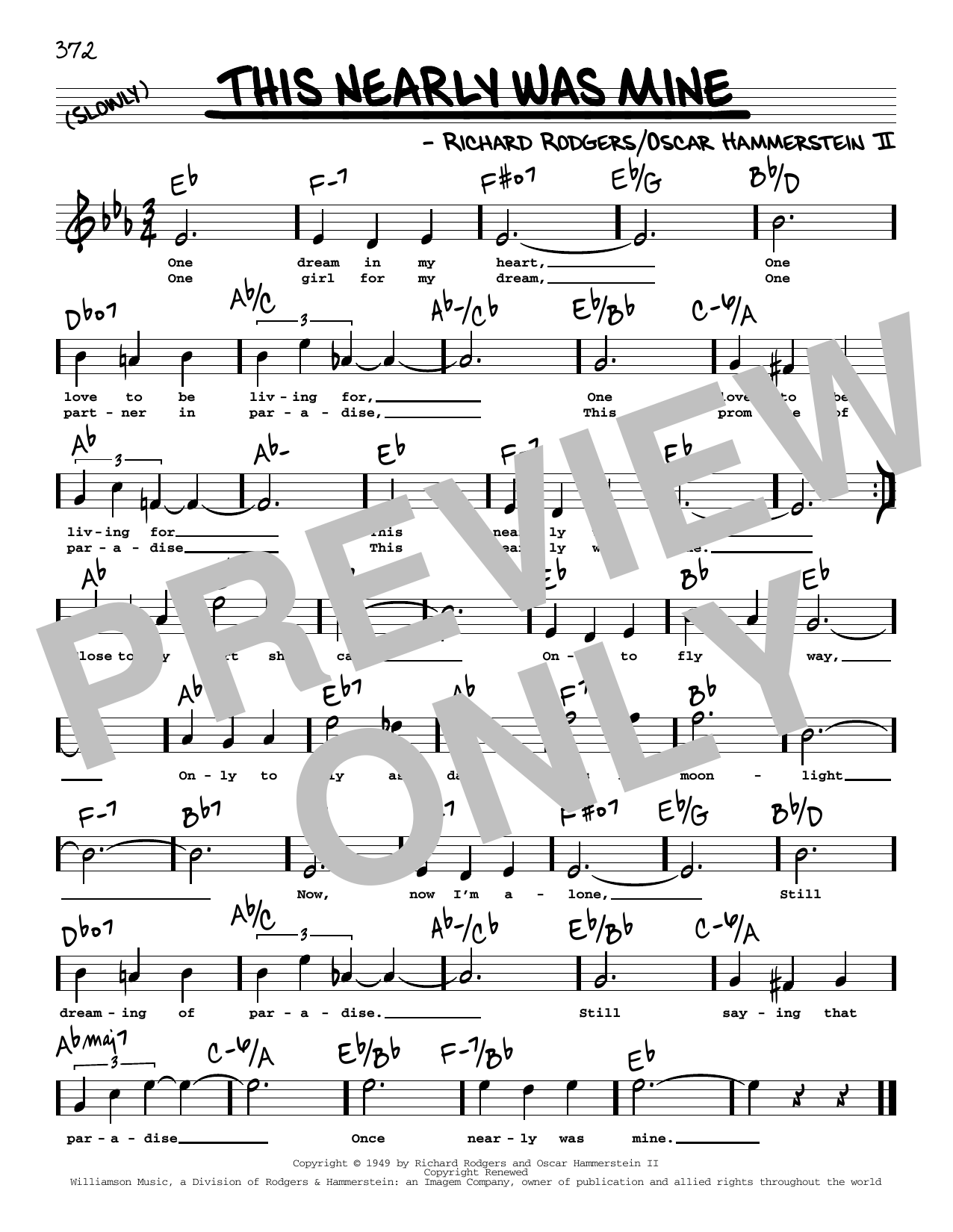 Learn to play Rodgers & Hammerstein This Nearly Was Mine (High Voice) sheet music for Real Book – Melody, Lyrics & Chords in minutes. Price: 5.9900$ Rodgers & Hammerstein This Nearly Was Mine (High Voice) sheet music notes and chords arranged for Real Book – Melody, Lyrics & Chords