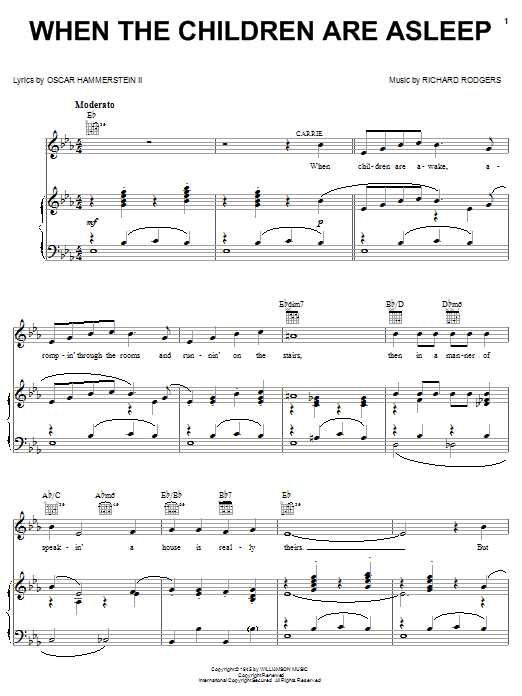 Rodgers & Hammerstein When The Children Are Asleep sheet music notes and chords. Download Printable PDF.