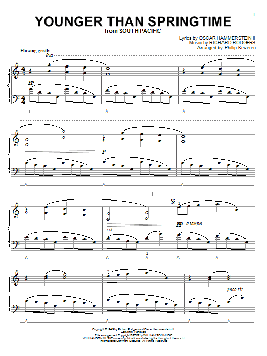 Rodgers & Hammerstein Younger Than Springtime sheet music notes and chords arranged for Piano Solo