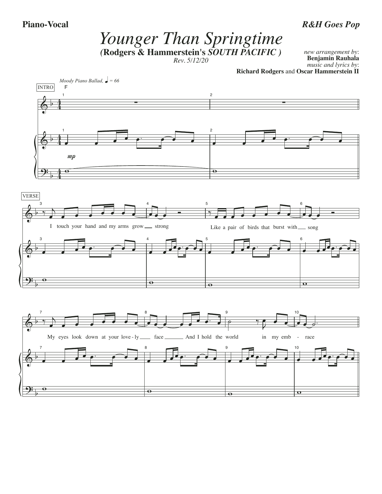 Rodgers & Hammerstein Younger Than Springtime [R&H Goes Pop! version] (from South Pacific) sheet music notes and chords. Download Printable PDF.