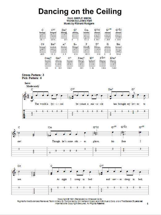 Rodgers & Hart Dancing On The Ceiling sheet music notes and chords. Download Printable PDF.