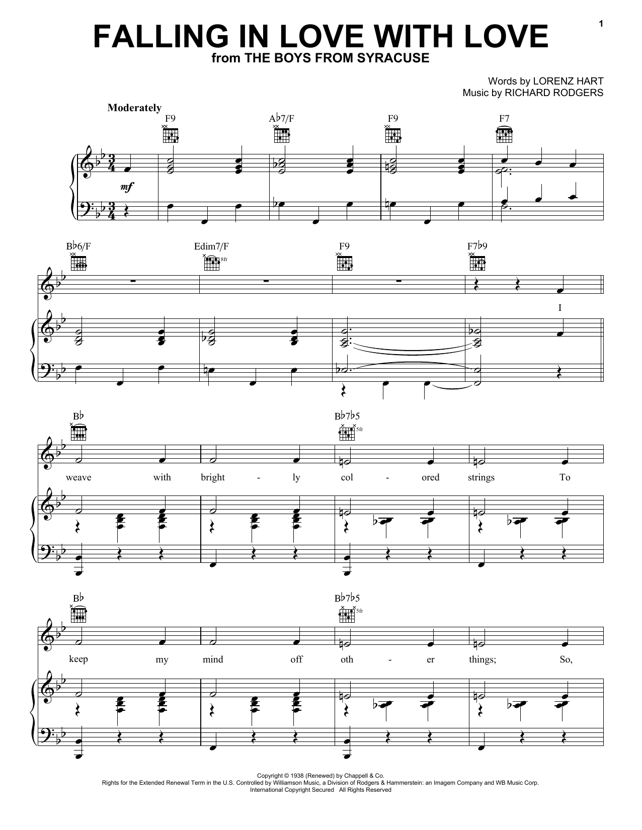 Learn to play Rodgers & Hart Falling In Love With Love sheet music for Piano, Vocal & Guitar Chords (Right-Hand Melody) in minutes. Price: 7.8900$ Rodgers & Hart Falling In Love With Love sheet music notes and chords arranged for Piano, Vocal & Guitar Chords (Right-Hand Melody)