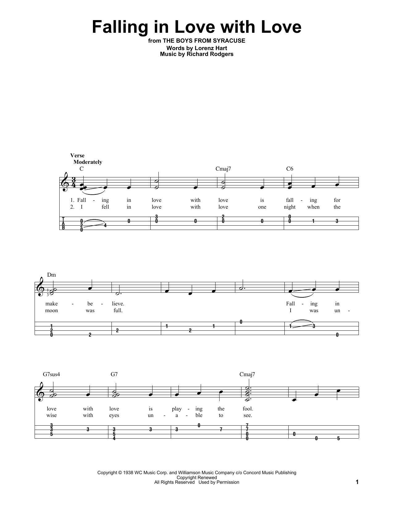 Rodgers & Hart Falling In Love With Love sheet music notes and chords. Download Printable PDF.