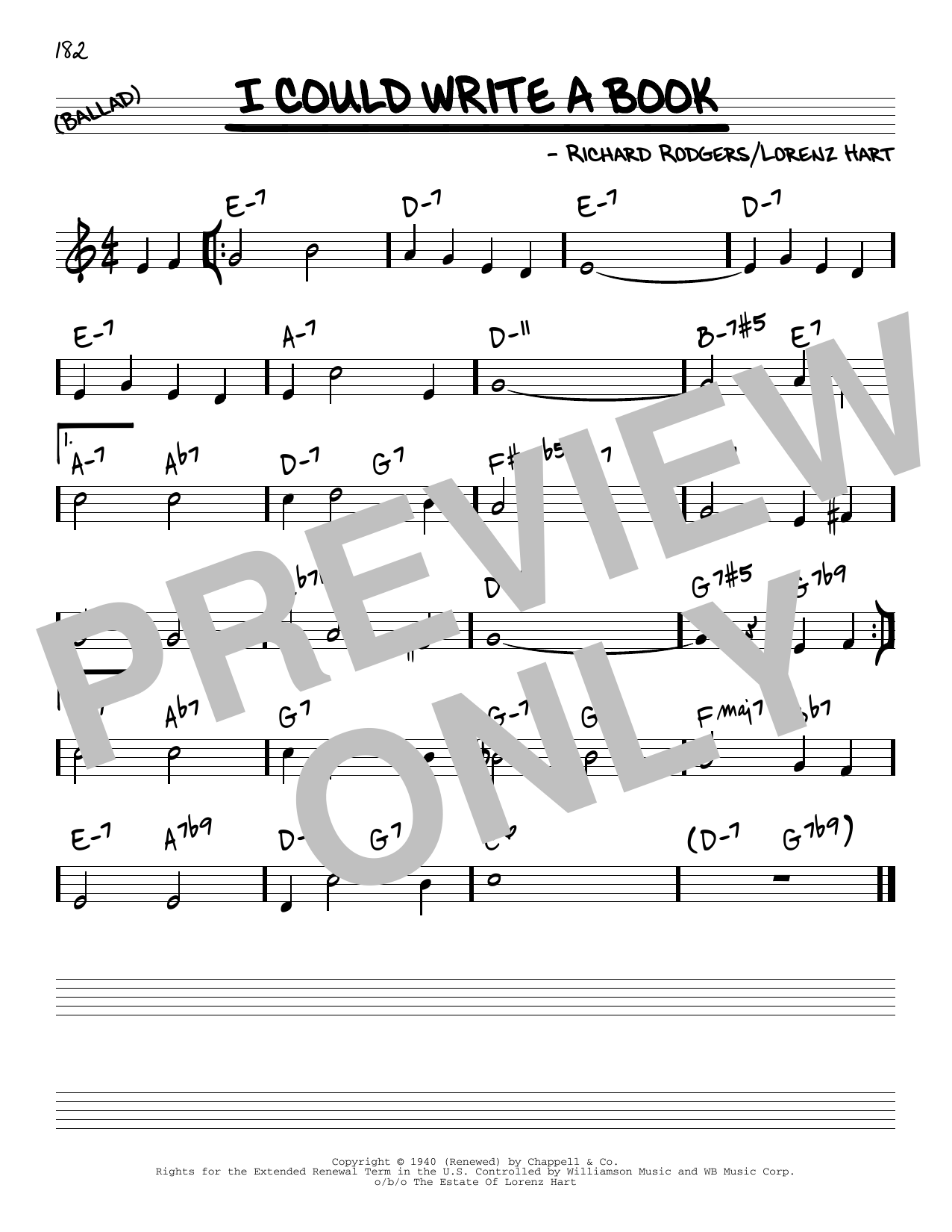 Rodgers & Hart I Could Write A Book [Reharmonized version] (from Pal Joey) (arr. Jack Grassel) sheet music notes and chords arranged for Real Book – Melody & Chords