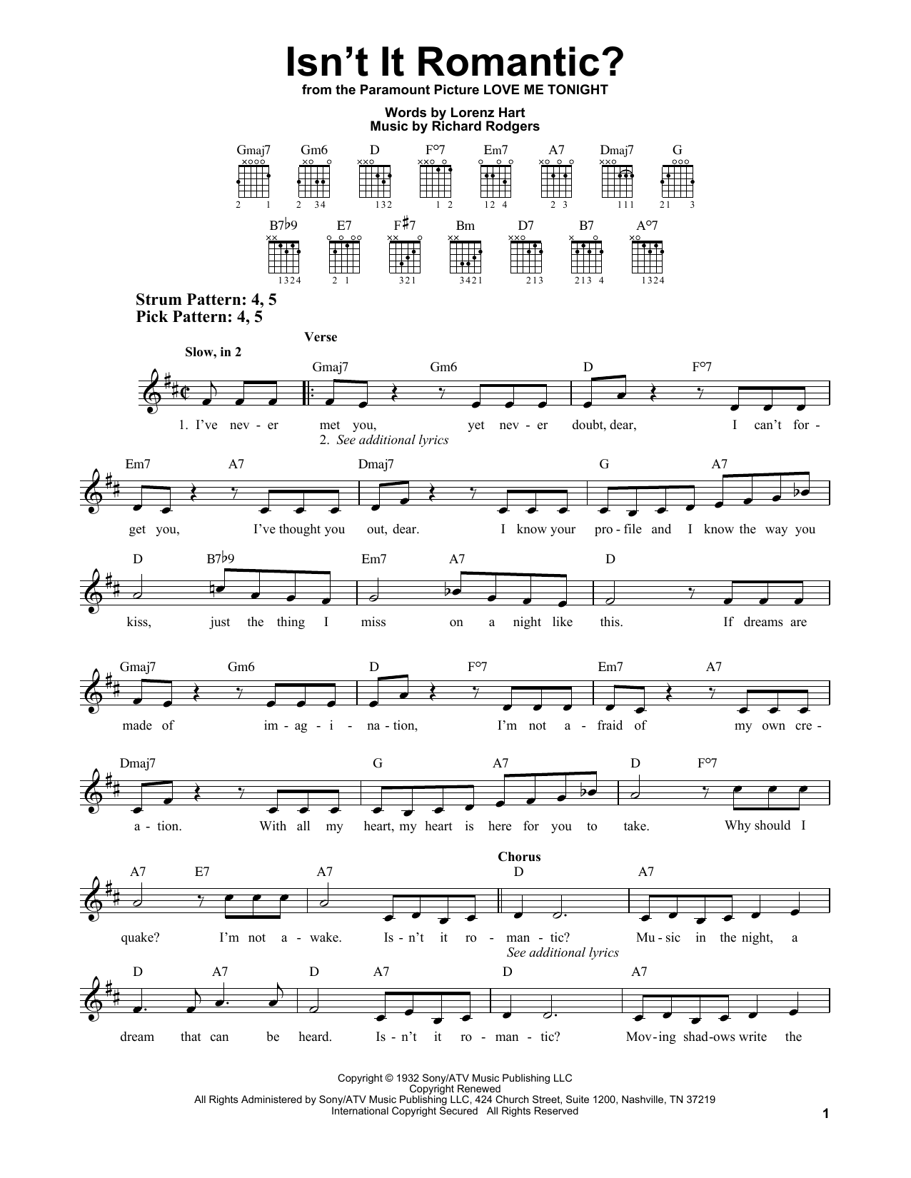 Rodgers & Hart Isn't It Romantic? sheet music notes and chords. Download Printable PDF.