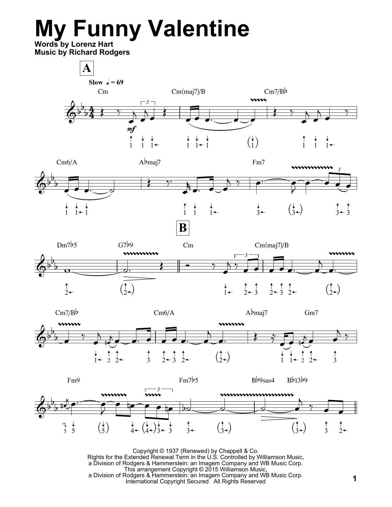 Rodgers & Hart My Funny Valentine (arr. Will Galison) sheet music notes and chords. Download Printable PDF.