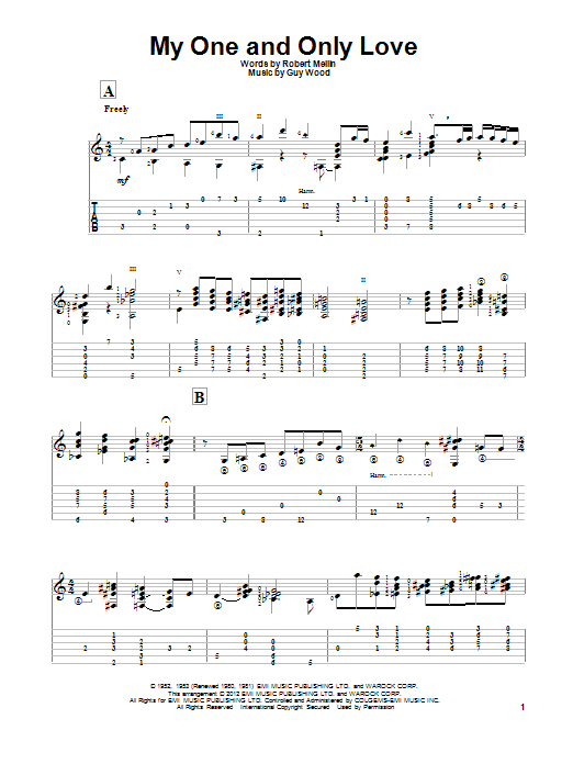 Rodgers & Hart My One And Only Love sheet music notes and chords. Download Printable PDF.