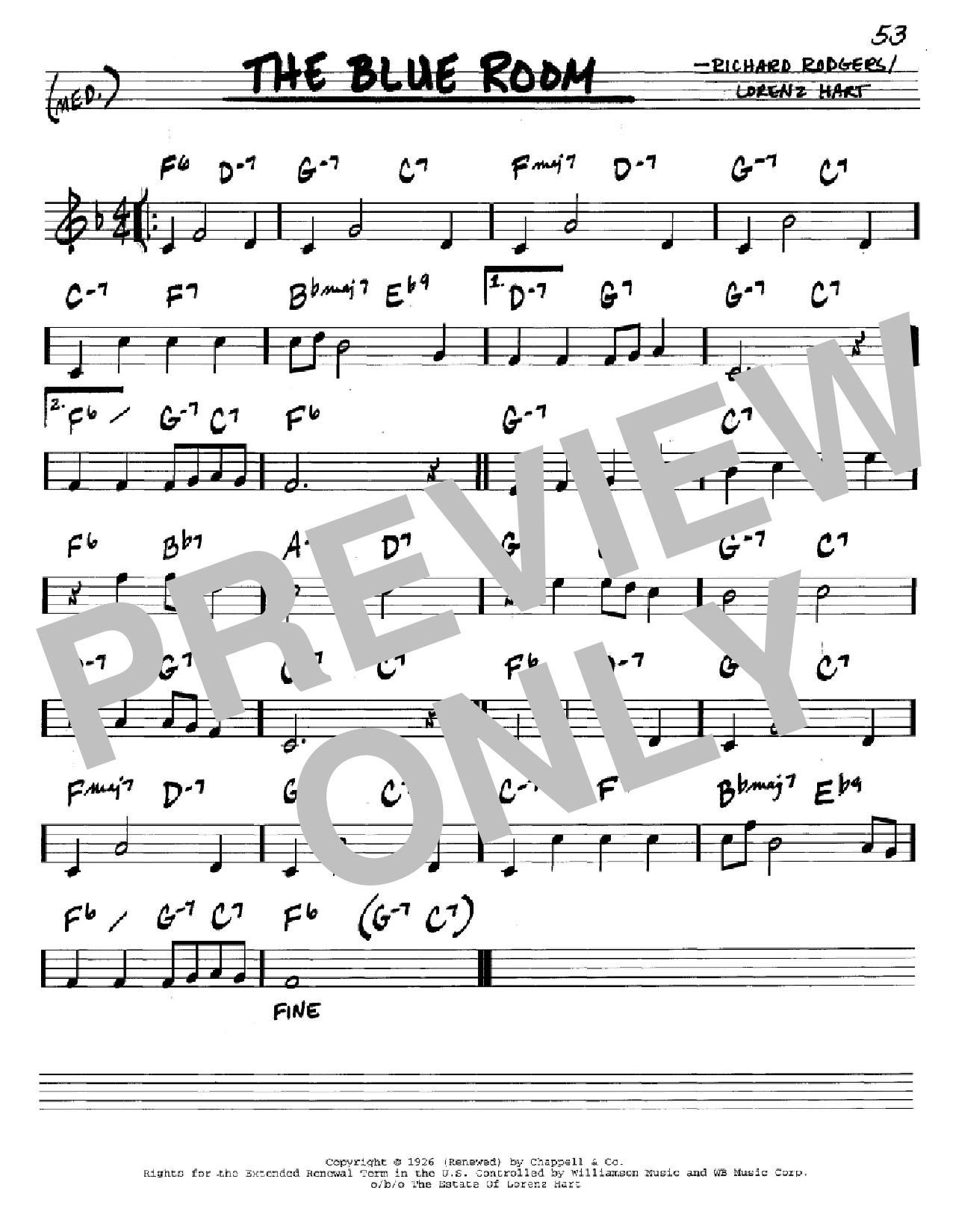 Rodgers & Hart The Blue Room sheet music notes and chords. Download Printable PDF.