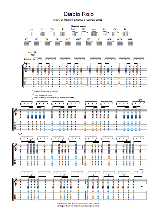 Rodrigo y Gabriela Diablo Rojo sheet music notes and chords. Download Printable PDF.