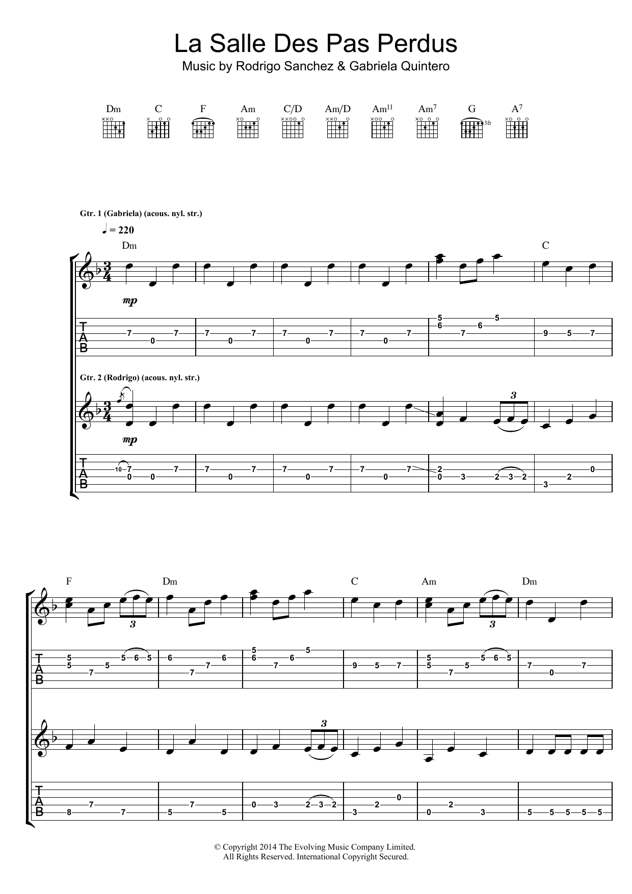 Learn to play Rodrigo y Gabriela La Salle Des Pas Perdus sheet music for Guitar Tab in minutes. Price: 7.8900$ Rodrigo y Gabriela La Salle Des Pas Perdus sheet music notes and chords arranged for Guitar Tab