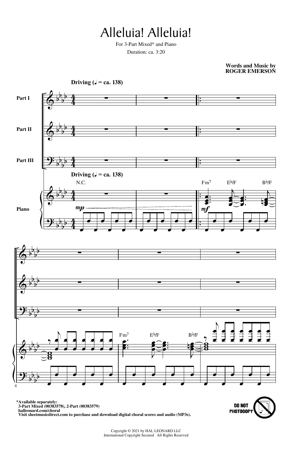 Roger Emerson Alleluia! Alleluia! sheet music notes and chords. Download Printable PDF.