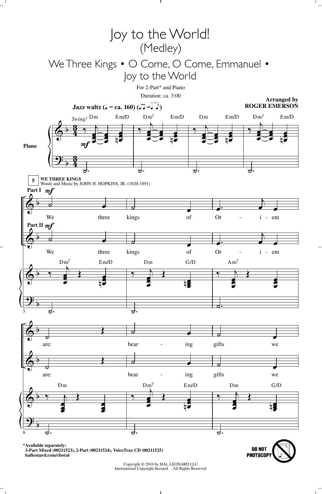 Roger Emerson Joy To The World! (Medley) sheet music notes and chords. Download Printable PDF.