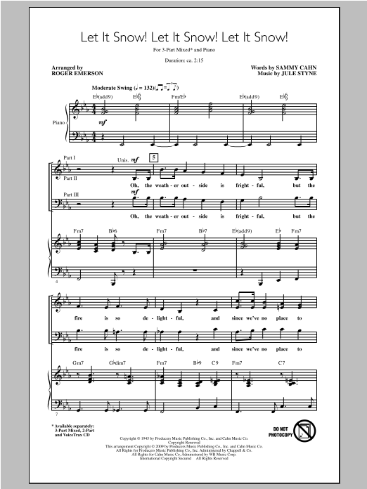 Dean Martin Let It Snow! Let It Snow! Let It Snow! (arr. Roger Emerson) sheet music notes and chords arranged for 2-Part Choir