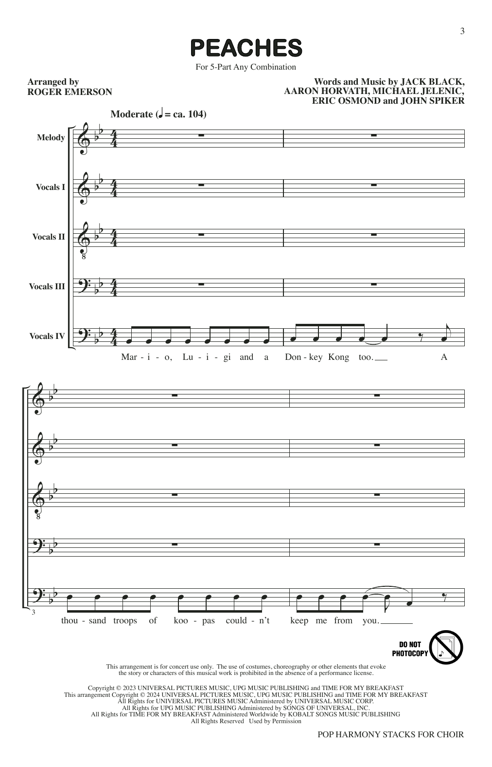 Roger Emerson Pop Harmony Stacks for Choir sheet music notes and chords. Download Printable PDF.