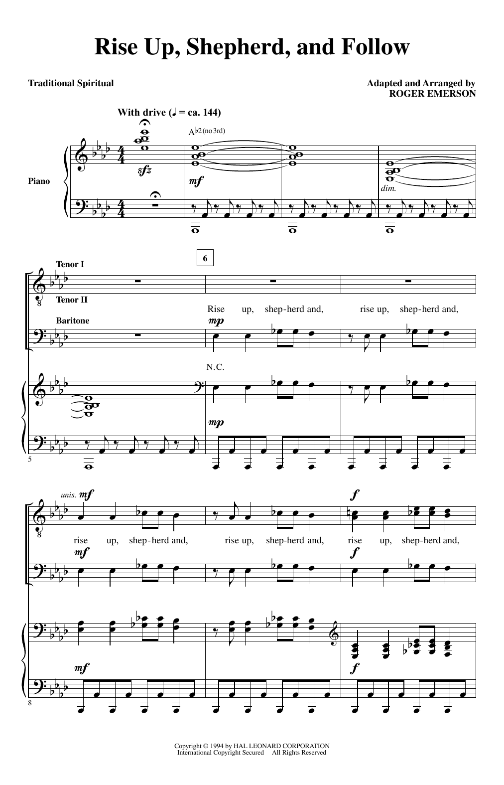 Roger Emerson Rise Up Shepherd And Follow sheet music notes and chords. Download Printable PDF.