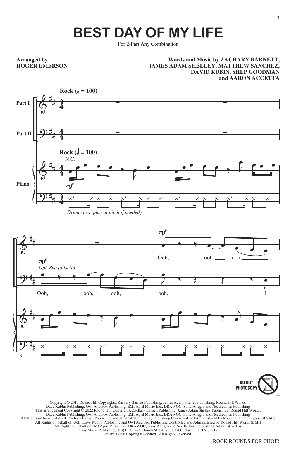 Roger Emerson Rock Rounds for Choir sheet music notes and chords. Download Printable PDF.