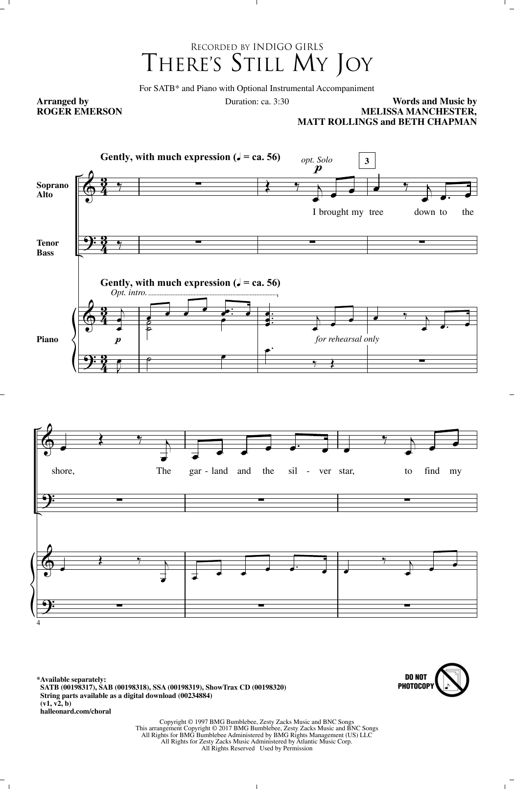 Roger Emerson There's Still My Joy sheet music notes and chords. Download Printable PDF.