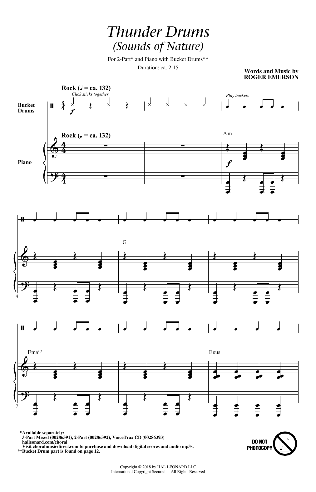 Learn to play Roger Emerson Thunder Drums sheet music for 2-Part Choir in minutes. Price: 3.9900$ Roger Emerson Thunder Drums sheet music notes and chords arranged for 2-Part Choir