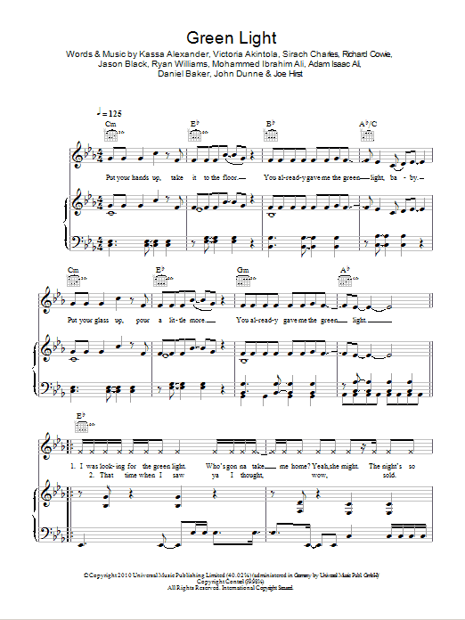 Learn to play Roll Deep Green Light sheet music for Piano, Vocal & Guitar Chords in minutes. Price: 7.8900$ Roll Deep Green Light sheet music notes and chords arranged for Piano, Vocal & Guitar Chords