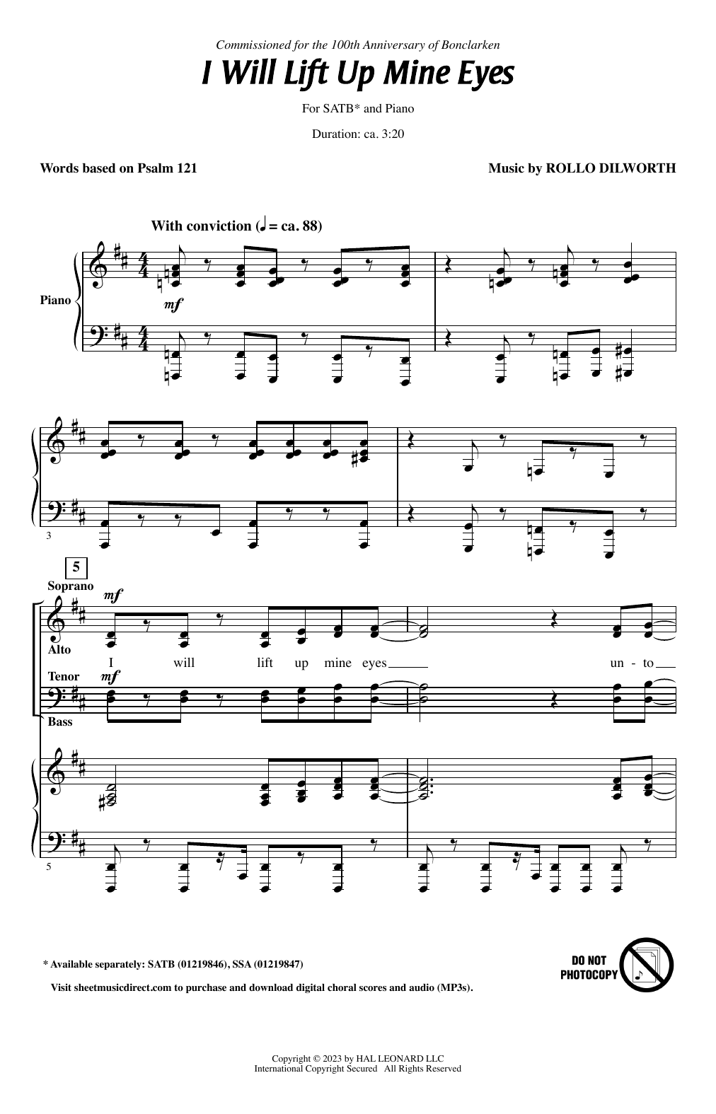 Rollo Dilworth I Will Lift Up Mine Eyes sheet music notes and chords. Download Printable PDF.