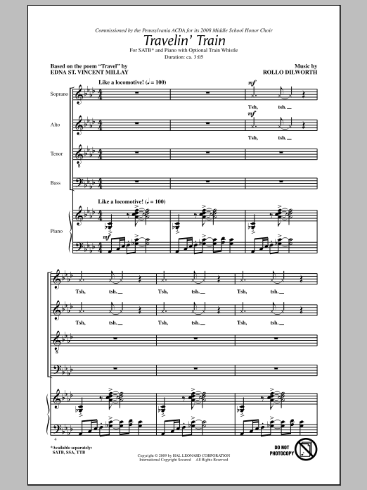 Rollo Dilworth Travelin' Train sheet music notes and chords. Download Printable PDF.