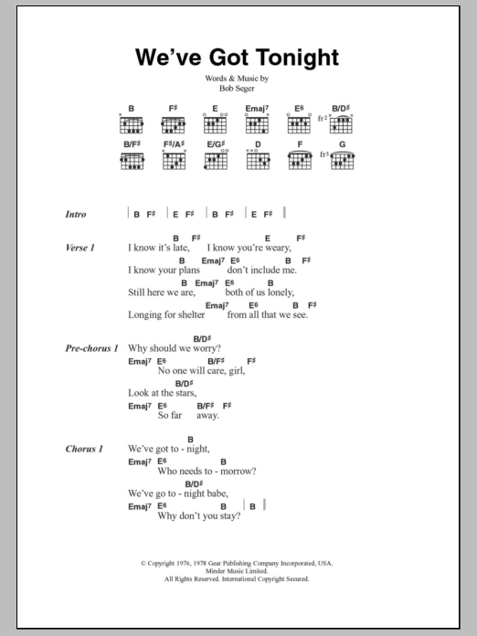 Ronan Keating and Lulu We've Got Tonight sheet music notes and chords. Download Printable PDF.