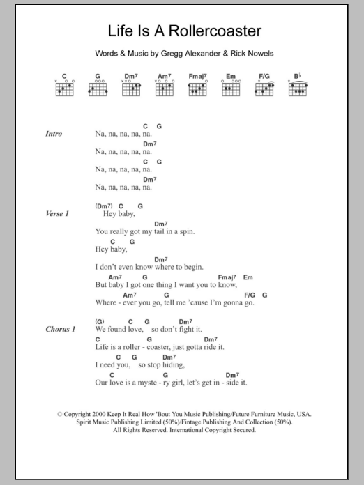 Ronan Keating Life Is A Rollercoaster sheet music notes and chords. Download Printable PDF.