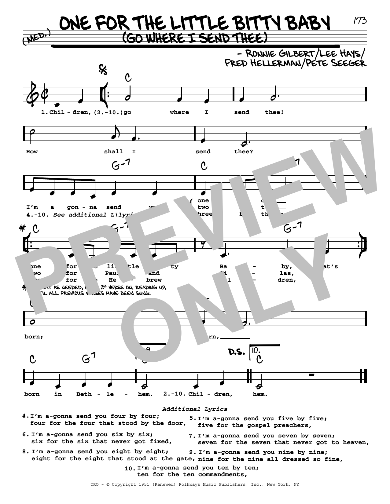 Learn to play Ronnie Gilbert One For The Little Bitty Baby (Go Where I Send Thee) sheet music for Real Book – Melody, Lyrics & Chords in minutes. Price: 5.9900$ Ronnie Gilbert One For The Little Bitty Baby (Go Where I Send Thee) sheet music notes and chords arranged for Real Book – Melody, Lyrics & Chords