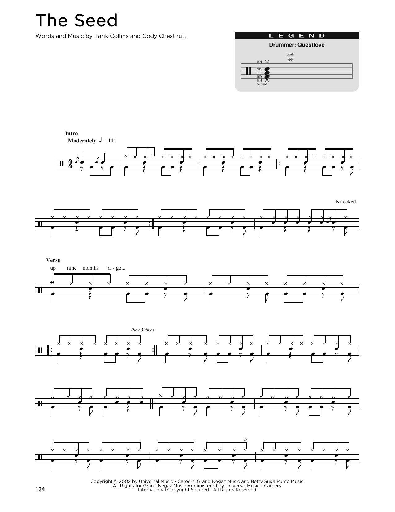 The Roots The Seed sheet music notes and chords. Download Printable PDF.