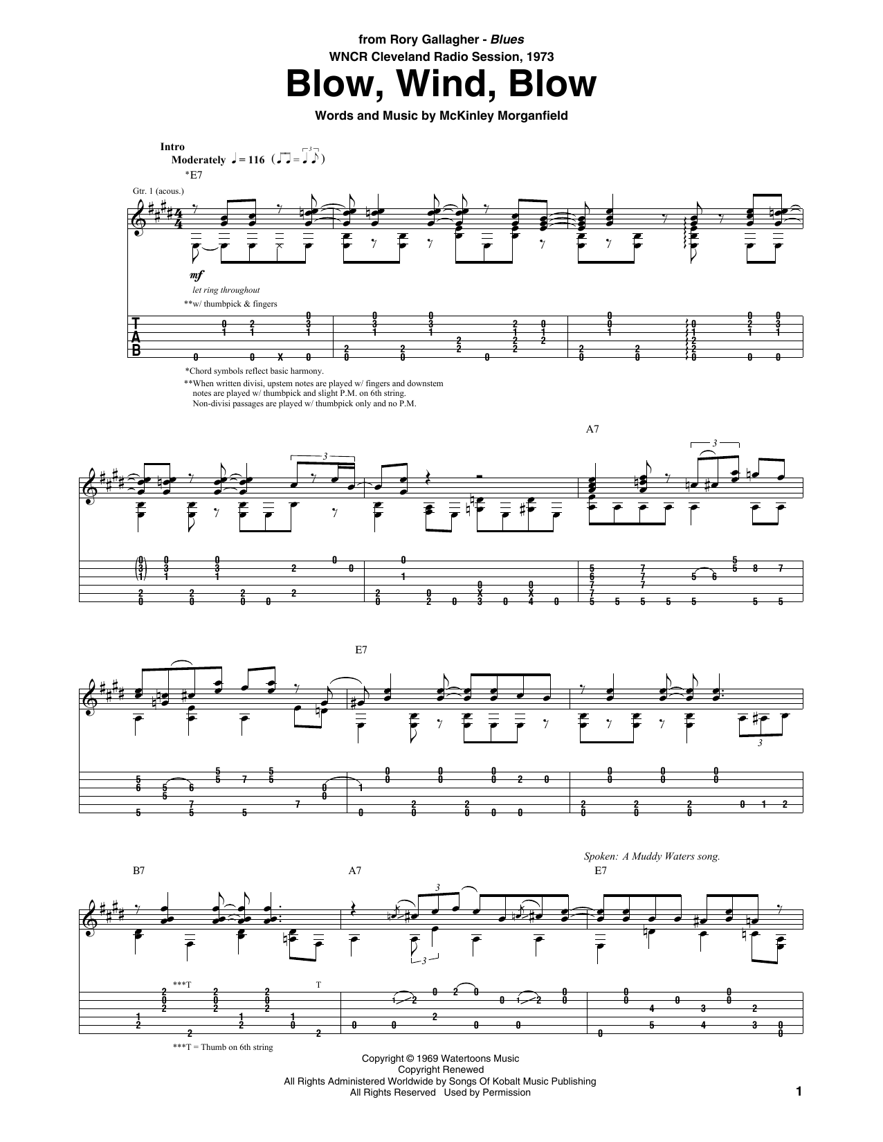 Learn to play Rory Gallagher Blow, Wind, Blow sheet music for Guitar Tab in minutes. Price: 7.8900$ Rory Gallagher Blow, Wind, Blow sheet music notes and chords arranged for Guitar Tab