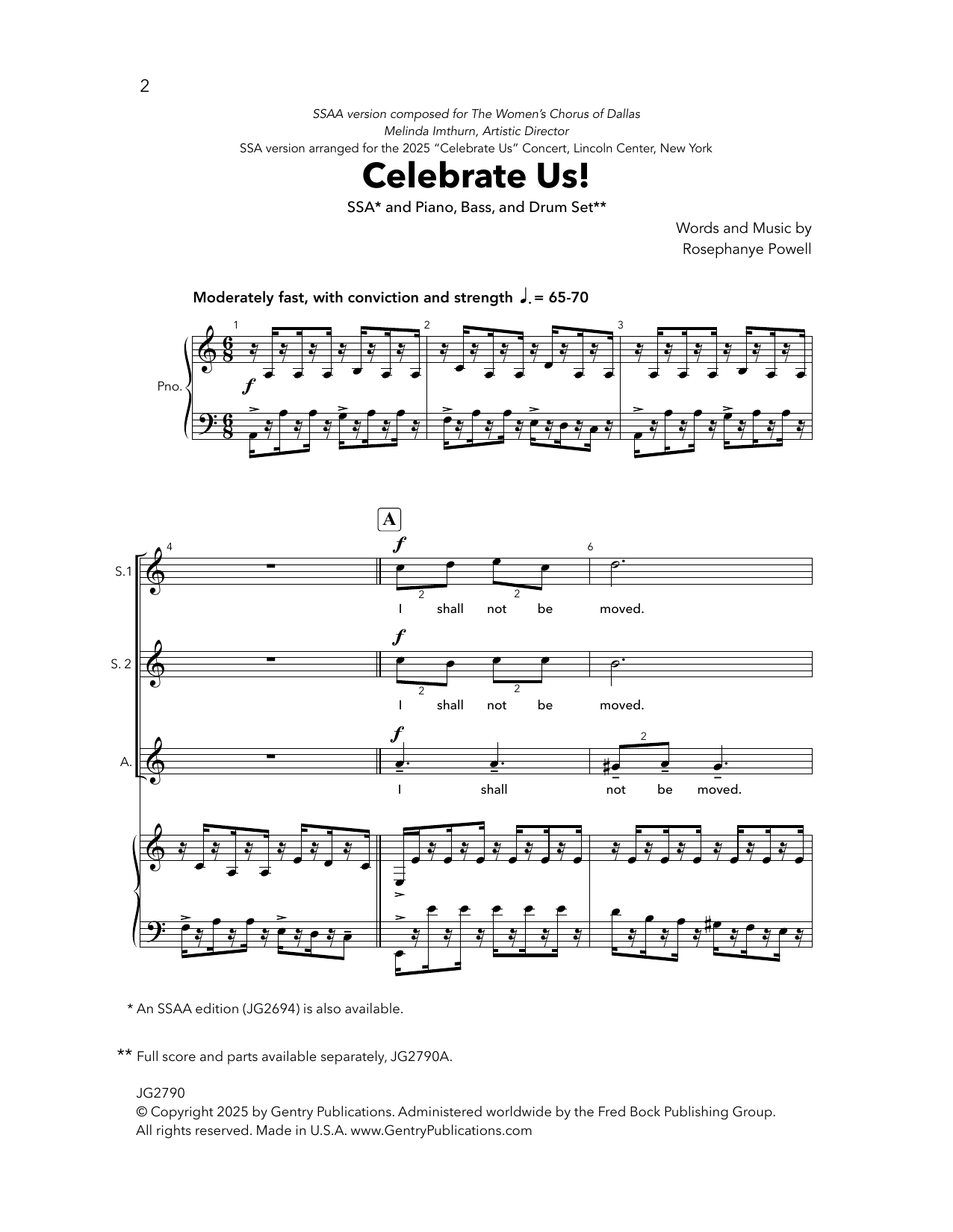 Learn to play Rosephanye Powell Celebrate Us! sheet music for SSA Choir in minutes. Price: 5.8900$ Rosephanye Powell Celebrate Us! sheet music notes and chords arranged for SSA Choir