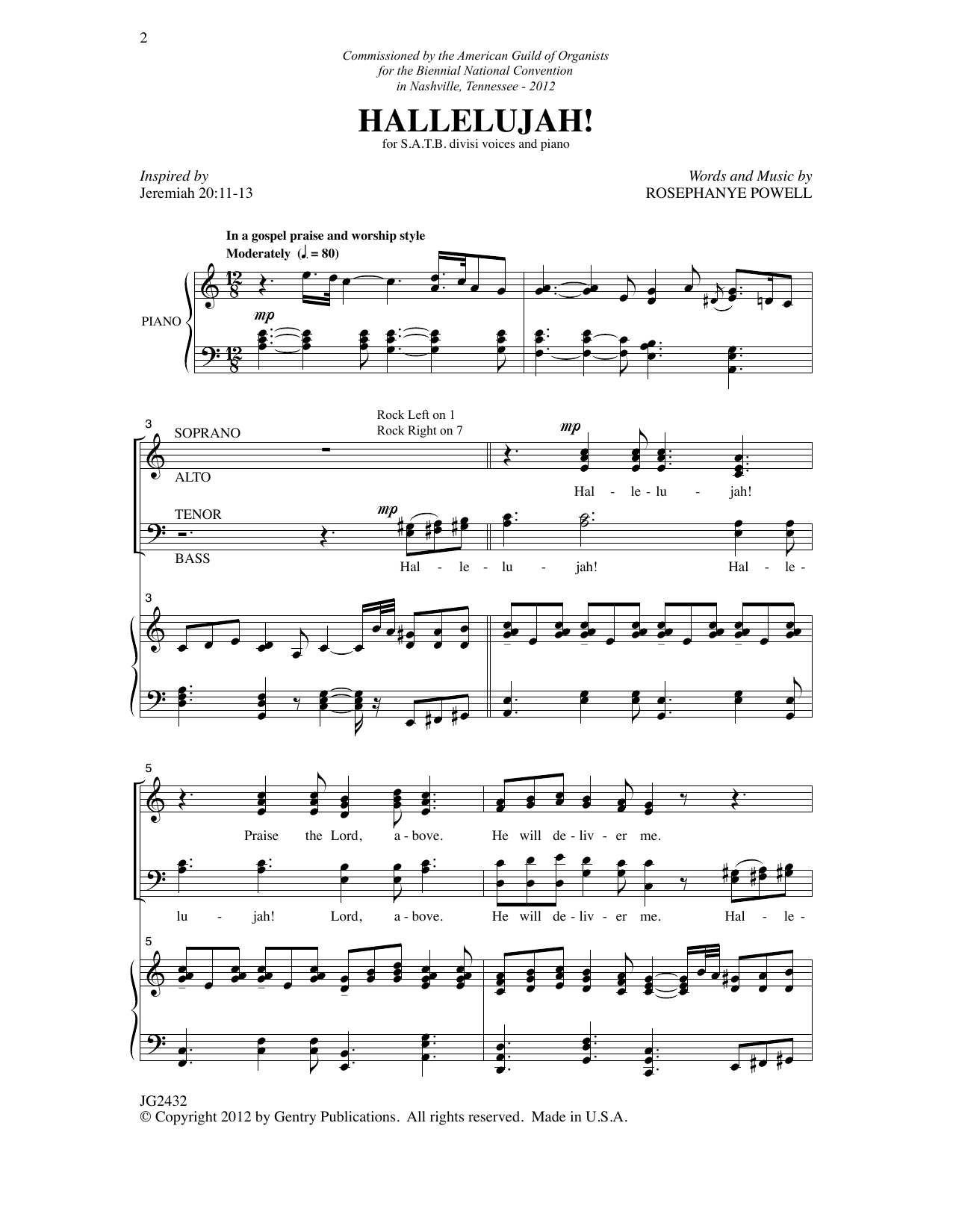 Rosephanye Powell Hallelujah! sheet music notes and chords. Download Printable PDF.