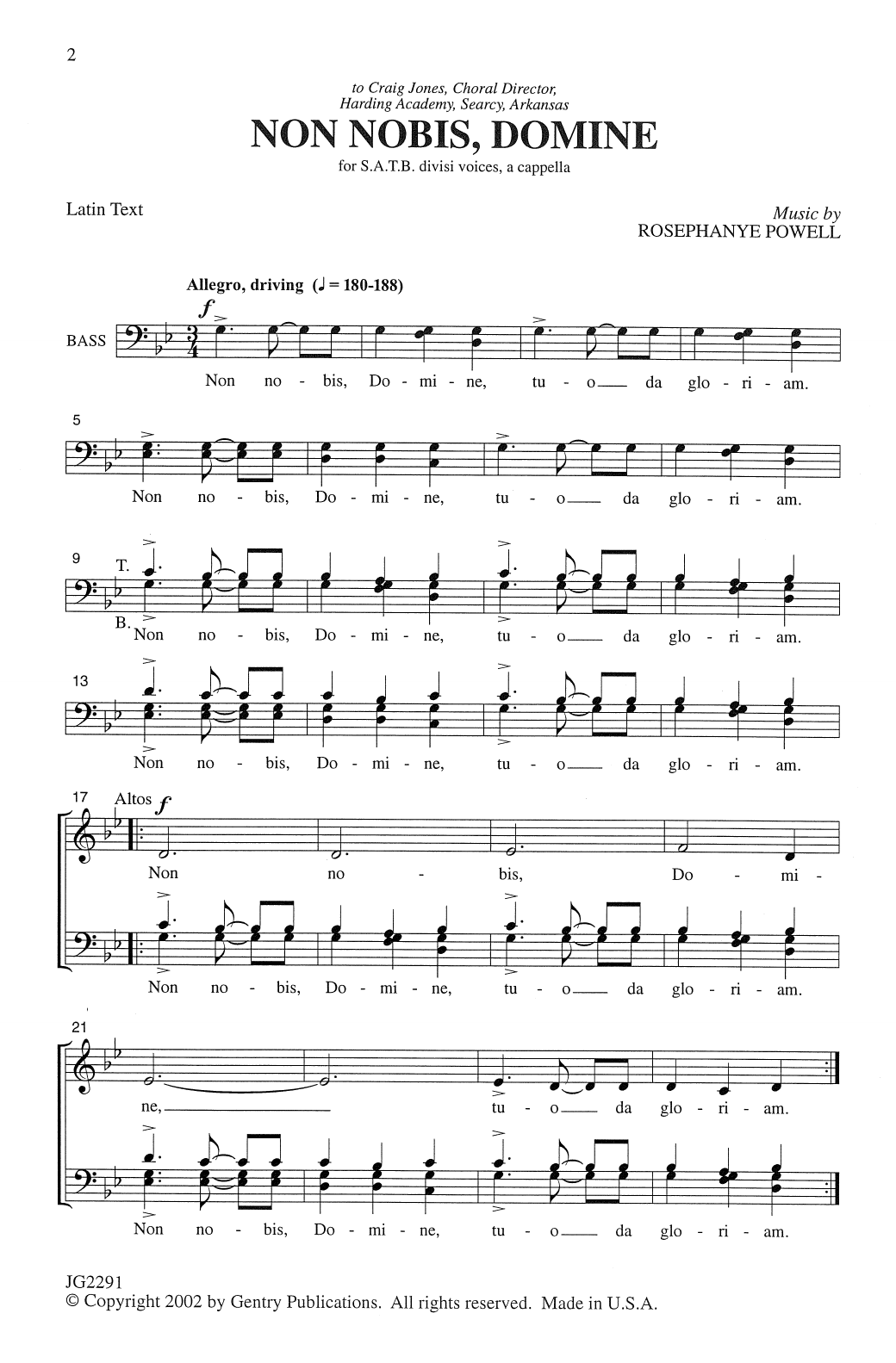 Learn to play Rosephanye Powell Non Nobis, Domine sheet music for SATB Choir in minutes. Price: 3.9900$ Rosephanye Powell Non Nobis, Domine sheet music notes and chords arranged for SATB Choir