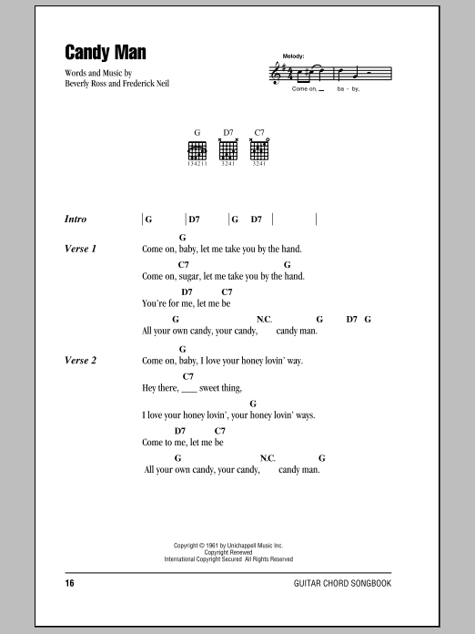 Roy Orbison Candy Man sheet music notes and chords. Download Printable PDF.