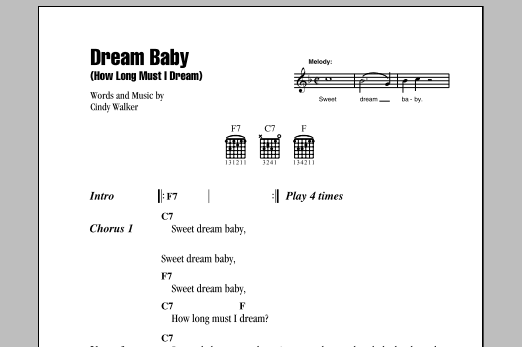 Roy Orbison Dream Baby (How Long Must I Dream) sheet music notes and chords. Download Printable PDF.