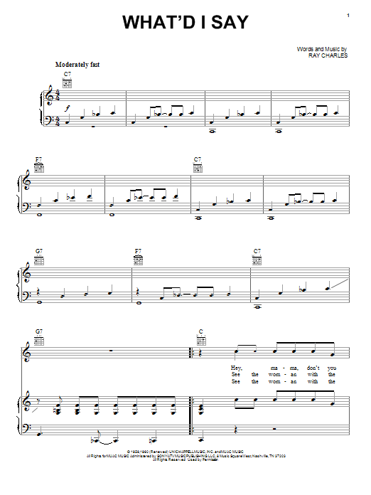 Learn to play Roy Orbison What'd I Say sheet music for Piano, Vocal & Guitar Chords (Right-Hand Melody) in minutes. Price: 7.8900$ Roy Orbison What'd I Say sheet music notes and chords arranged for Piano, Vocal & Guitar Chords (Right-Hand Melody)