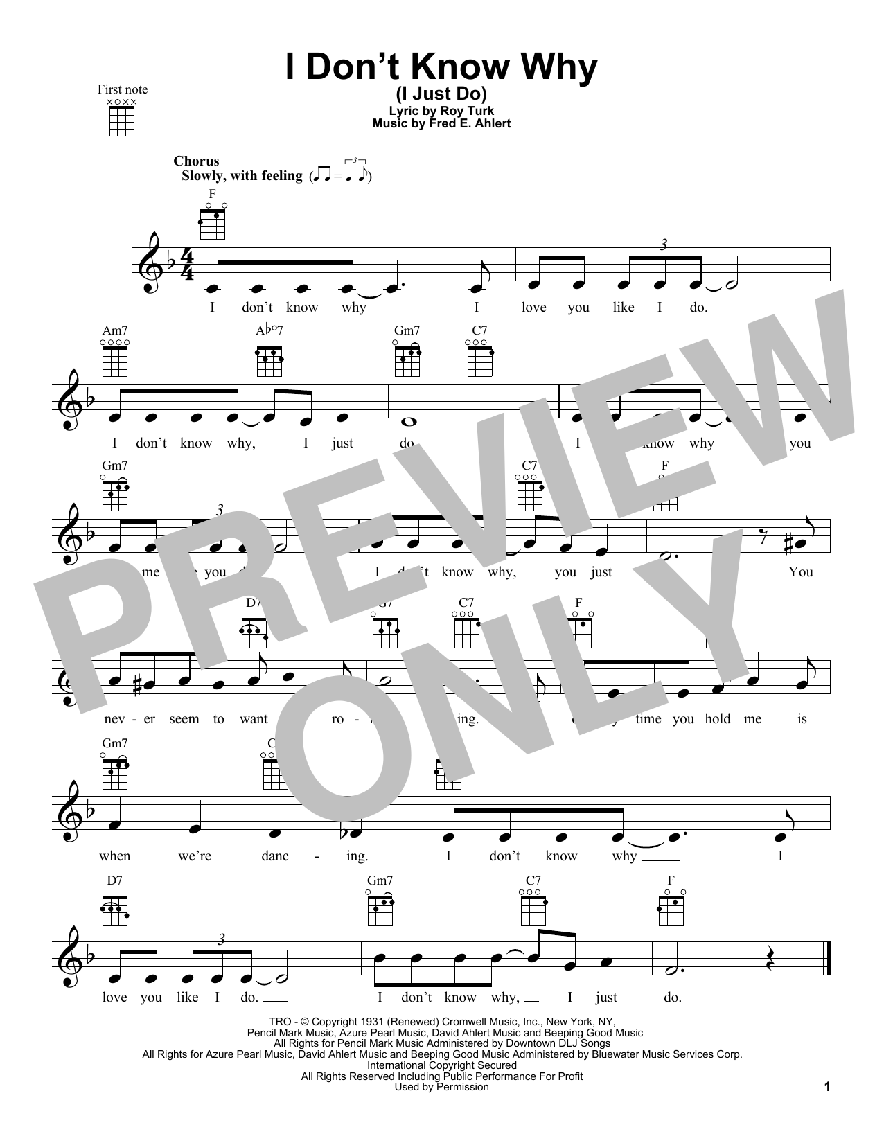 Learn to play Roy Turk I Don't Know Why (I Just Do) sheet music for Easy Lead Sheet / Fake Book in minutes. Price: 5.9900$ Roy Turk I Don't Know Why (I Just Do) sheet music notes and chords arranged for Easy Lead Sheet / Fake Book