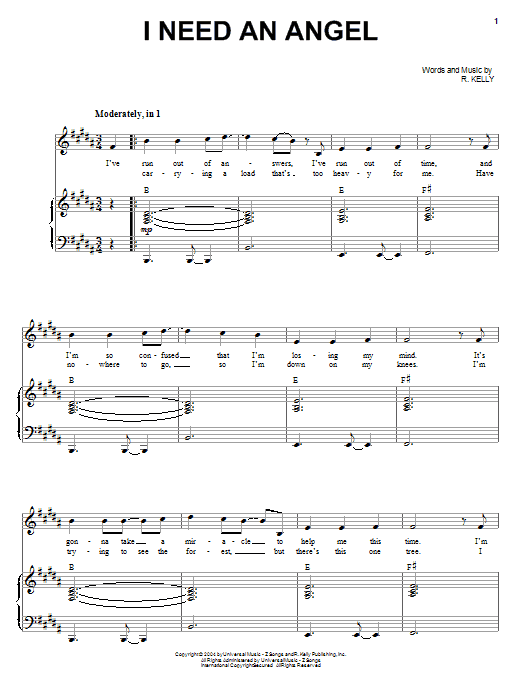 Learn to play Ruben Studdard I Need An Angel sheet music for Piano, Vocal & Guitar Chords (Right-Hand Melody) in minutes. Price: 7.8900$ Ruben Studdard I Need An Angel sheet music notes and chords arranged for Piano, Vocal & Guitar Chords (Right-Hand Melody)