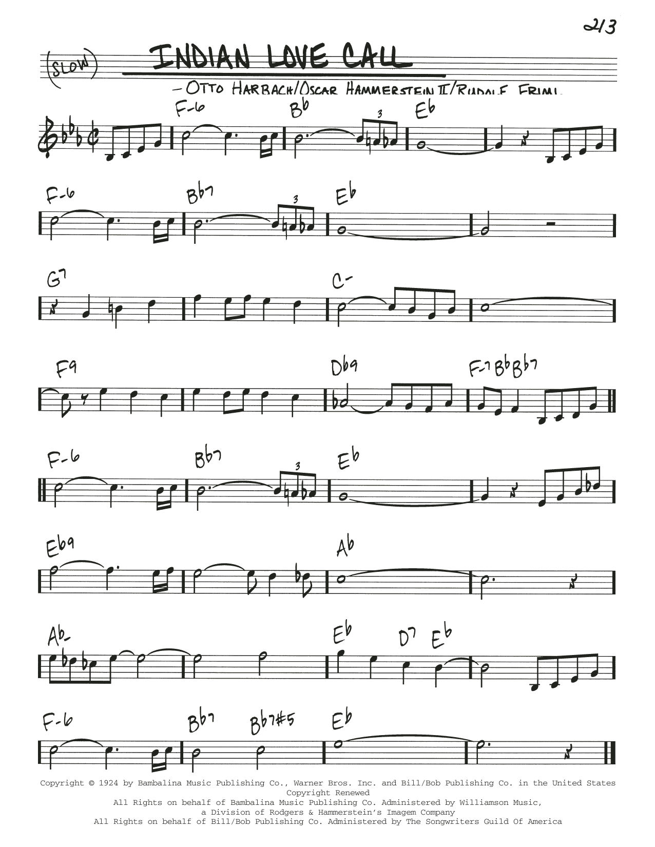 Learn to play Rudolf Friml Indian Love Call sheet music for Real Book – Melody & Chords in minutes. Price: 5.9900$ Rudolf Friml Indian Love Call sheet music notes and chords arranged for Real Book – Melody & Chords