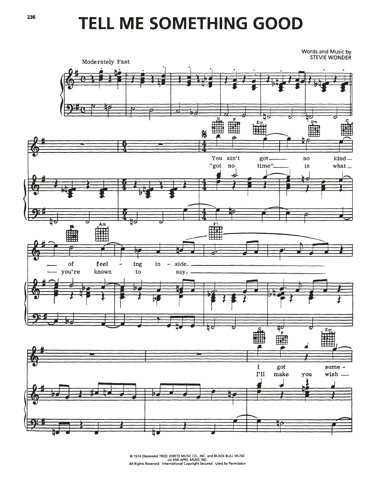 Rufus & Chaka Khan Tell Me Something Good sheet music notes and chords. Download Printable PDF.