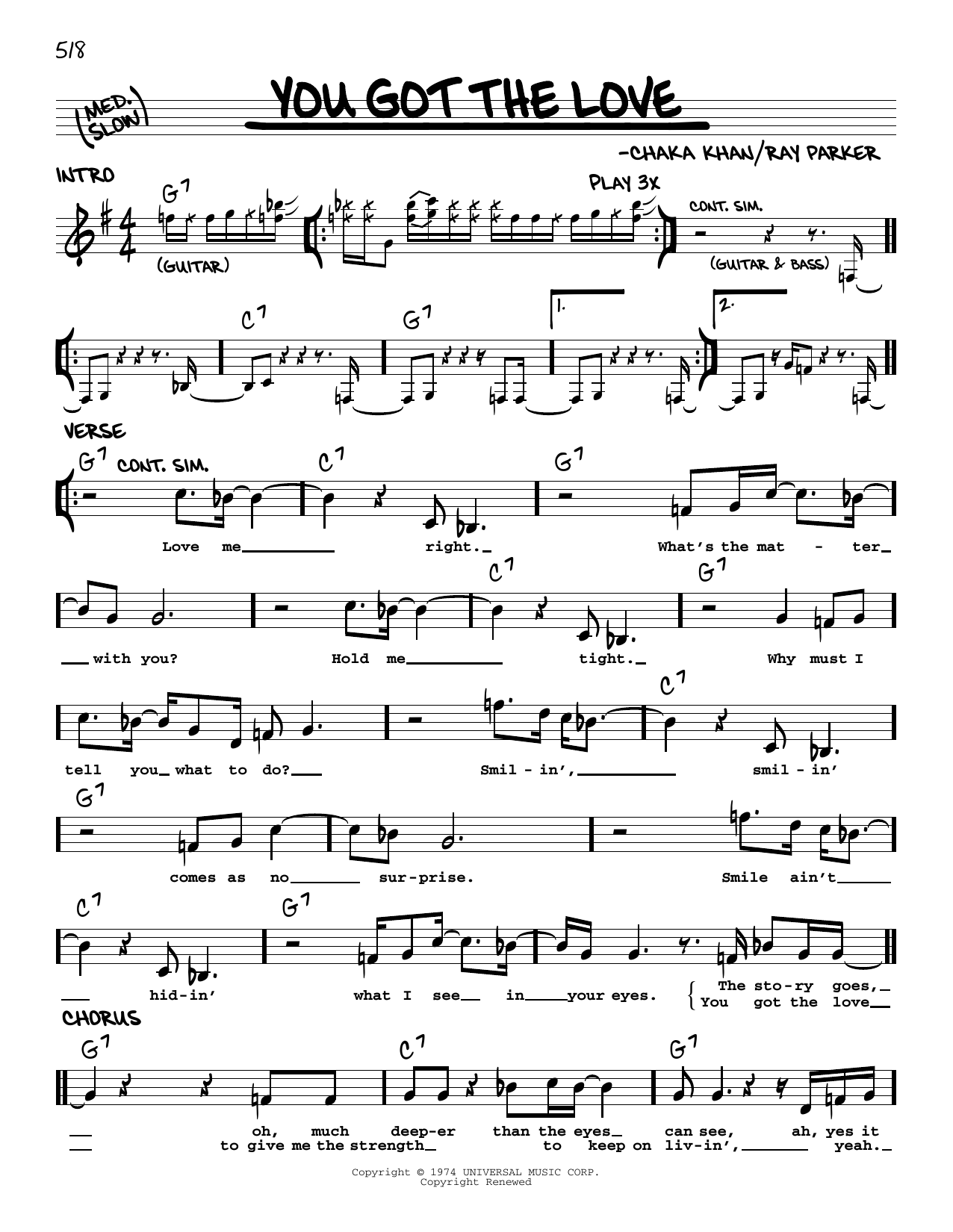 Learn to play Rufus & Chaka Khan You Got The Love sheet music for Real Book – Melody & Chords in minutes. Price: 5.9900$ Rufus & Chaka Khan You Got The Love sheet music notes and chords arranged for Real Book – Melody & Chords