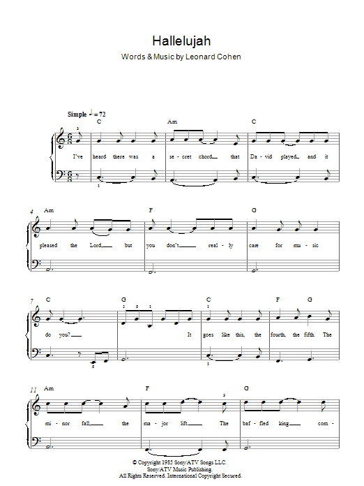 Rufus Wainwright Hallelujah sheet music notes and chords arranged for Piano, Vocal & Guitar Chords