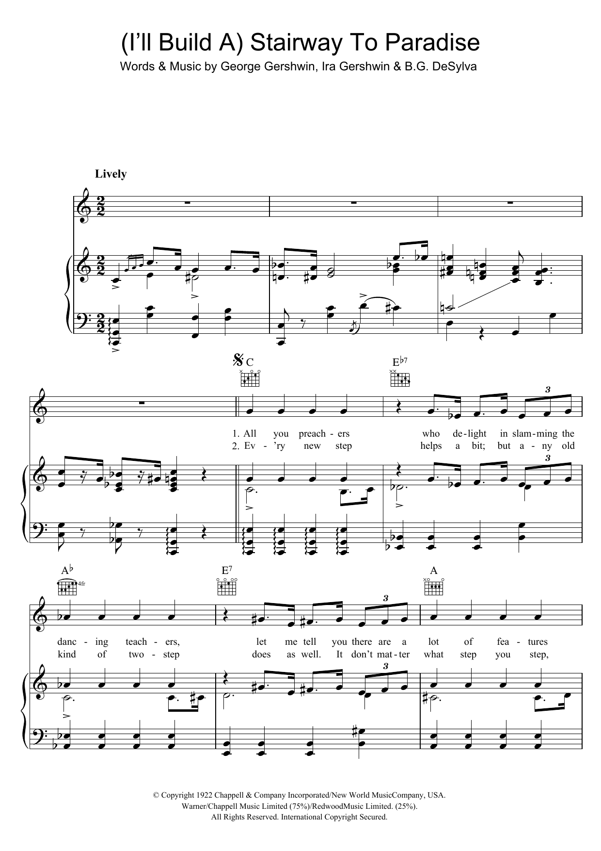 Learn to play Rufus Wainwright I'll Build A Stairway To Paradise sheet music for Piano, Vocal & Guitar Chords in minutes. Price: 7.8900$ Rufus Wainwright I'll Build A Stairway To Paradise sheet music notes and chords arranged for Piano, Vocal & Guitar Chords