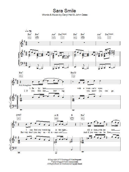 Rumer Sara Smile sheet music notes and chords. Download Printable PDF.