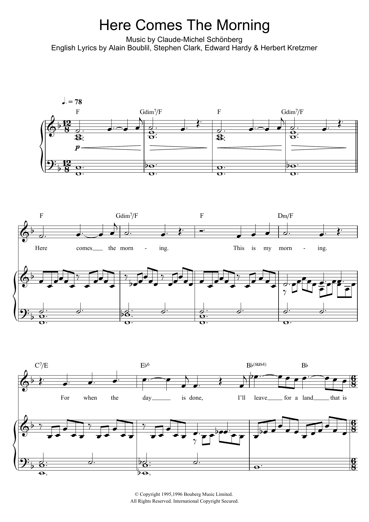 Russell Watson Here Comes The Morning (From Martin Guerre) sheet music notes and chords. Download Printable PDF.