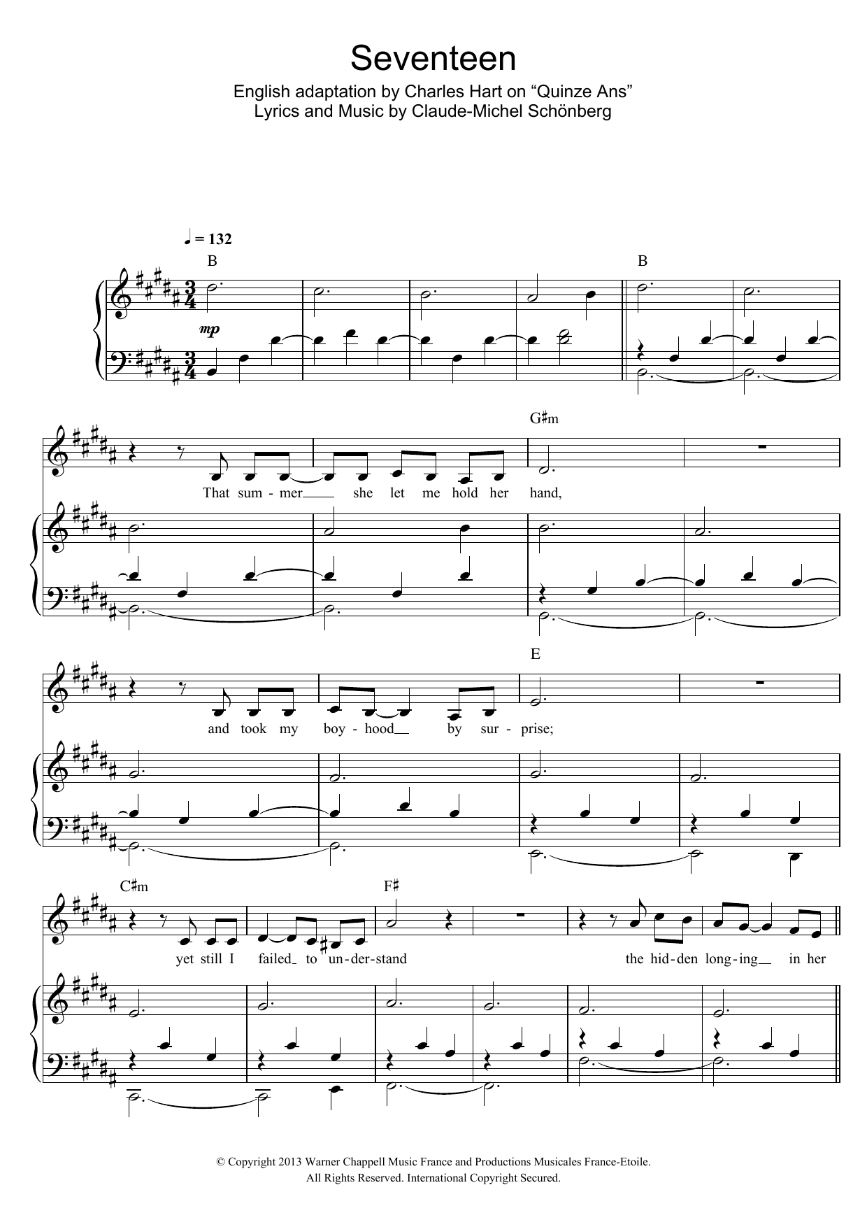 Learn to play Russell Watson Seventeen sheet music for Piano & Vocal in minutes. Price: 7.8900$ Russell Watson Seventeen sheet music notes and chords arranged for Piano & Vocal