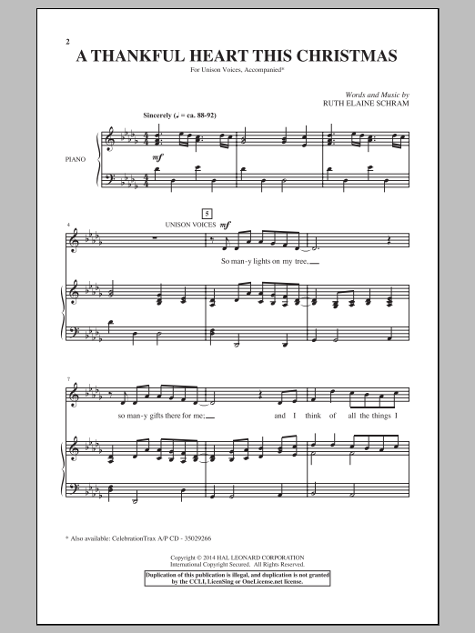 Ruth Elaine Schram A Thankful Heart This Christmas sheet music notes and chords. Download Printable PDF.