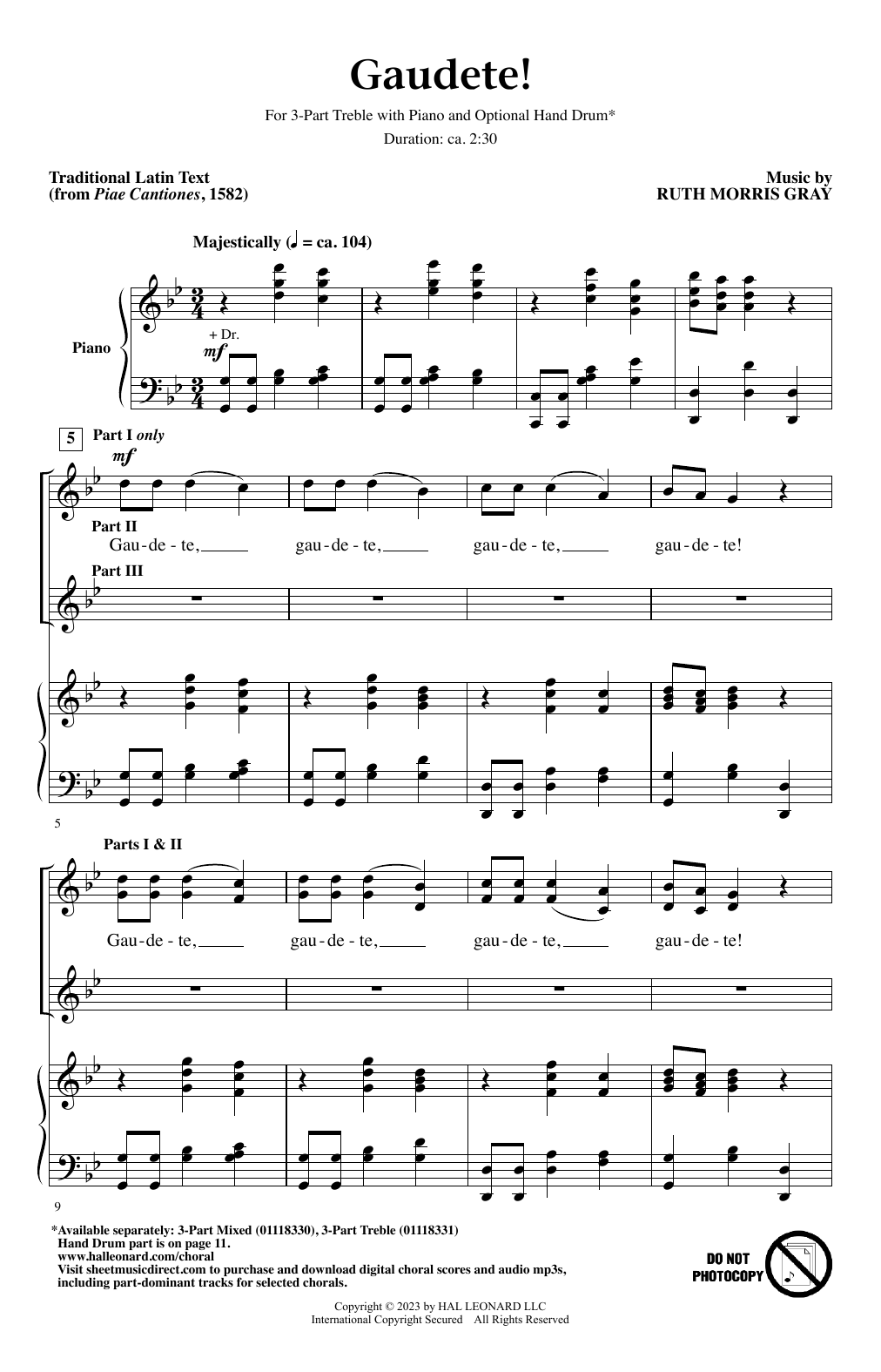 Ruth Morris Gray Gaudete! sheet music notes and chords. Download Printable PDF.