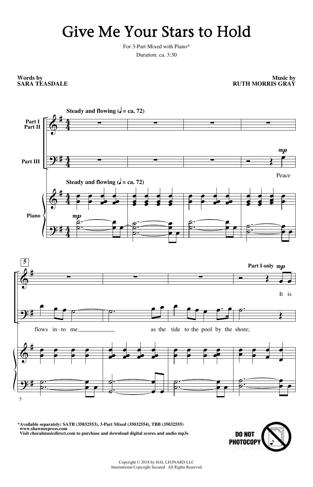 Ruth Morris Gray Give Me Your Stars To Hold sheet music notes and chords. Download Printable PDF.